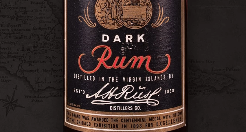 Bottle of dark rum