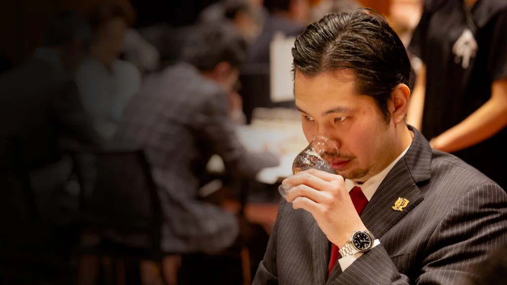 Man tasting rum